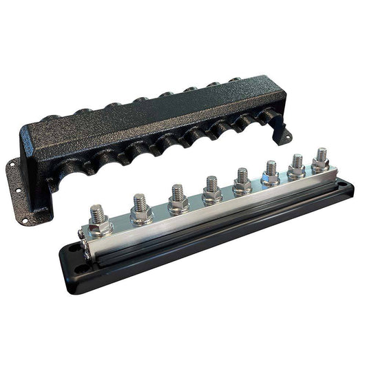 Victron Busbar 600A 8P  Cover 8X 3/8" Plus 8X M8 Terminals [VBB160080010] - Twin Screws Marine Service