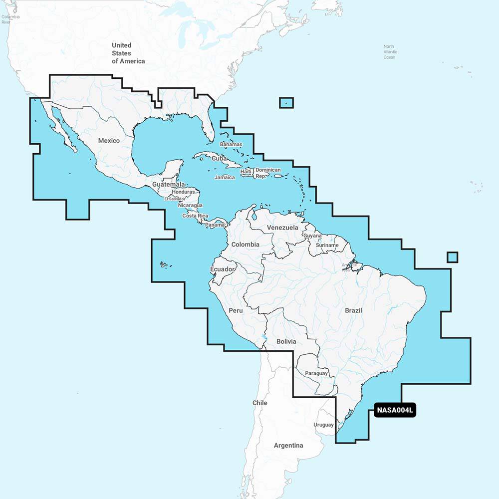 Navionics NASA004L - Mexico, Caribbean to Brazil - Navionics+ [010-C1364-30] - Twin Screws Marine Service