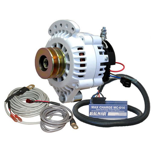 Balmar Alternator 120 AMP 12V 1-2" Single Foot Spindle Mount Dual Vee Pulley Regulator  Temp Sensor [621-VUP-MC-120-DV] - Twin Screws Marine Service