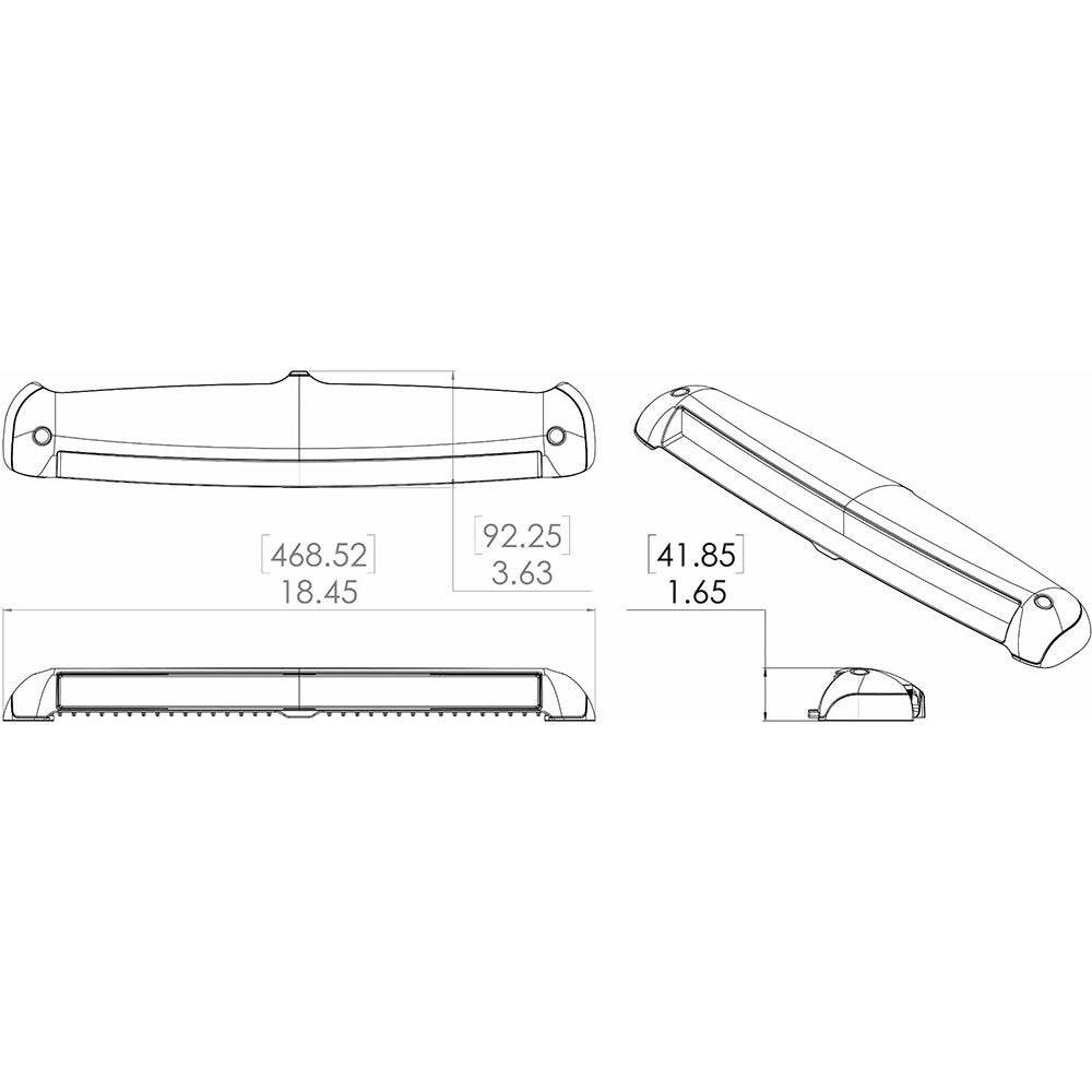 Lumitec Razor Light Bar - Flood - White Housing w/Inverted Logo Flush Mount [101590] - Twin Screws Marine Service