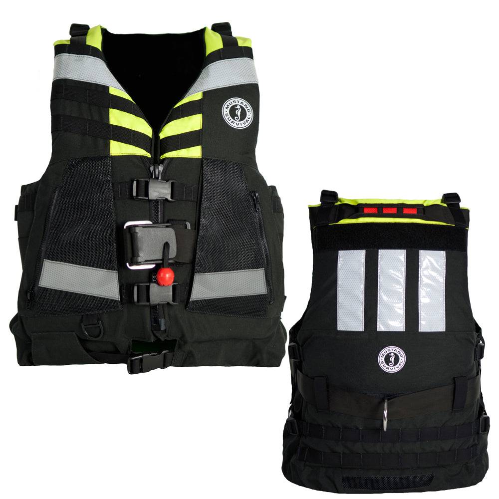 Mustang Swift Water Rescue Vest - Fluorescent Yellow/Green/Black - Universal [MRV15002-251-0-206] - Twin Screws Marine Service