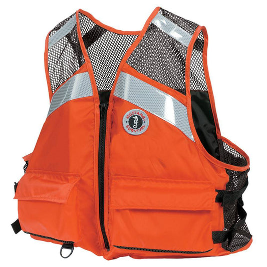 Mustang Industrial Mesh Vest - Orange - Large/XL [MV1254T1-2-L/XL-216] - Twin Screws Marine Service