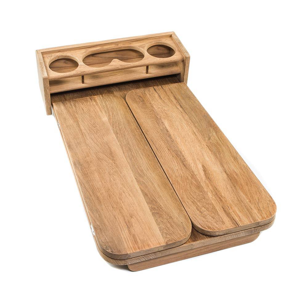Whitecap Cockpit Table w/Folding Leaves  4 Cupholders - Teak [61392C] - Twin Screws Marine Service