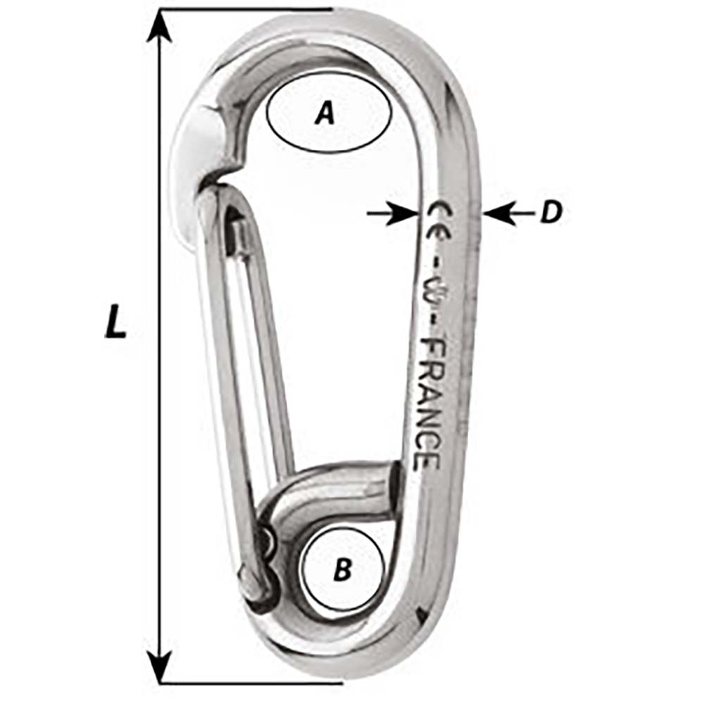 Wichard Symmetric Carbine Hook - Length 100mm - 13/32" [02316] - Twin Screws Marine Service