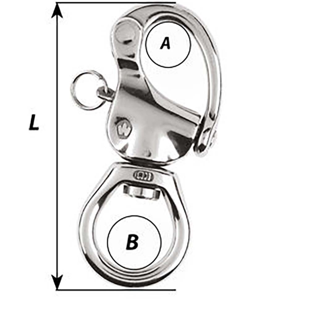 Wichard HR Snap Shackle - Large Bail - Length 140mm [02377] - Twin Screws Marine Service