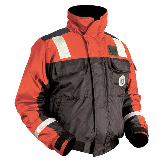 Mustang Classic Flotation Bomber Jacket w/Reflective Tape - Orange/Black - Medium [MJ6214T1-33-M-206] - Twin Screws Marine Service