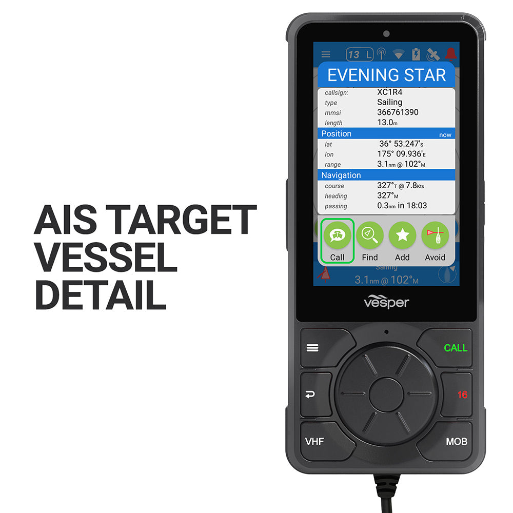 Vesper Cortex H1 Tethered Handset w/Non-Powered Cradle [010-02816-00] - Twin Screws Marine Service