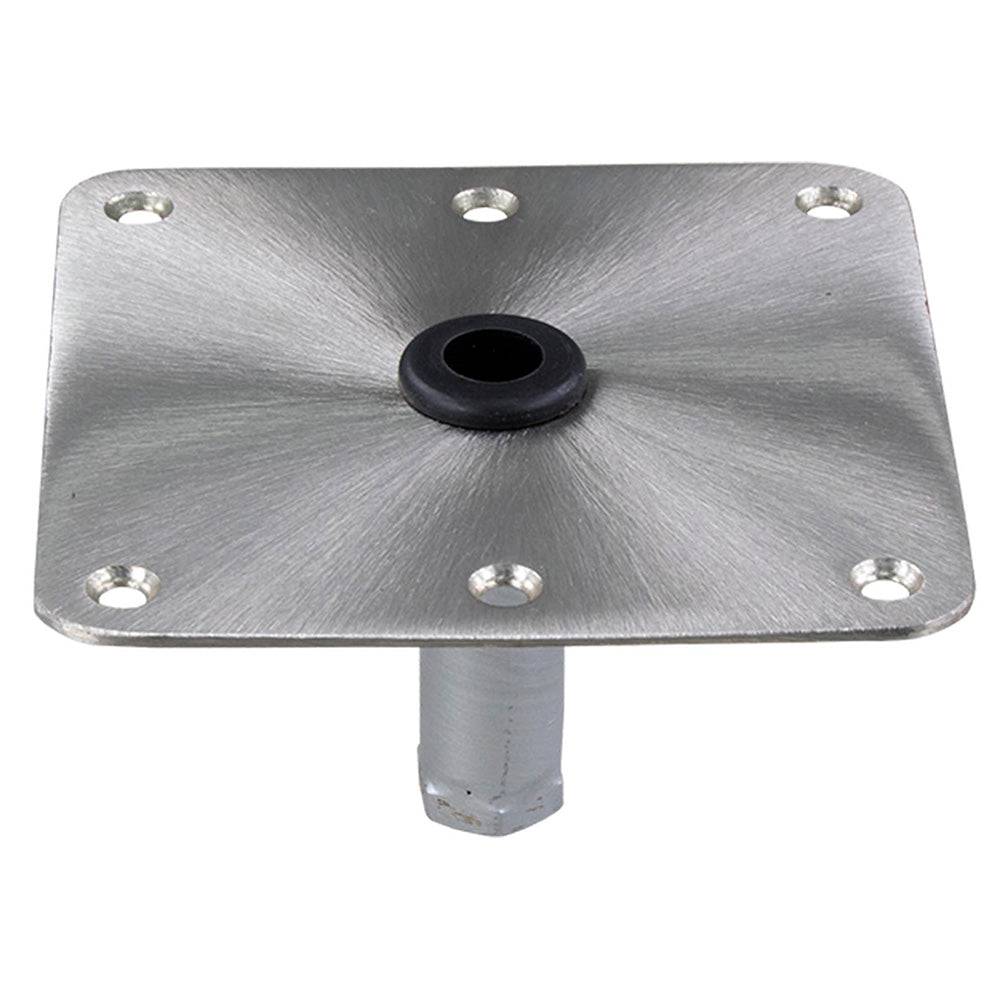 Springfield KingPin 7" x 7" Stainless Steel Square Base (Threaded) [1630001] - Twin Screws Marine Service