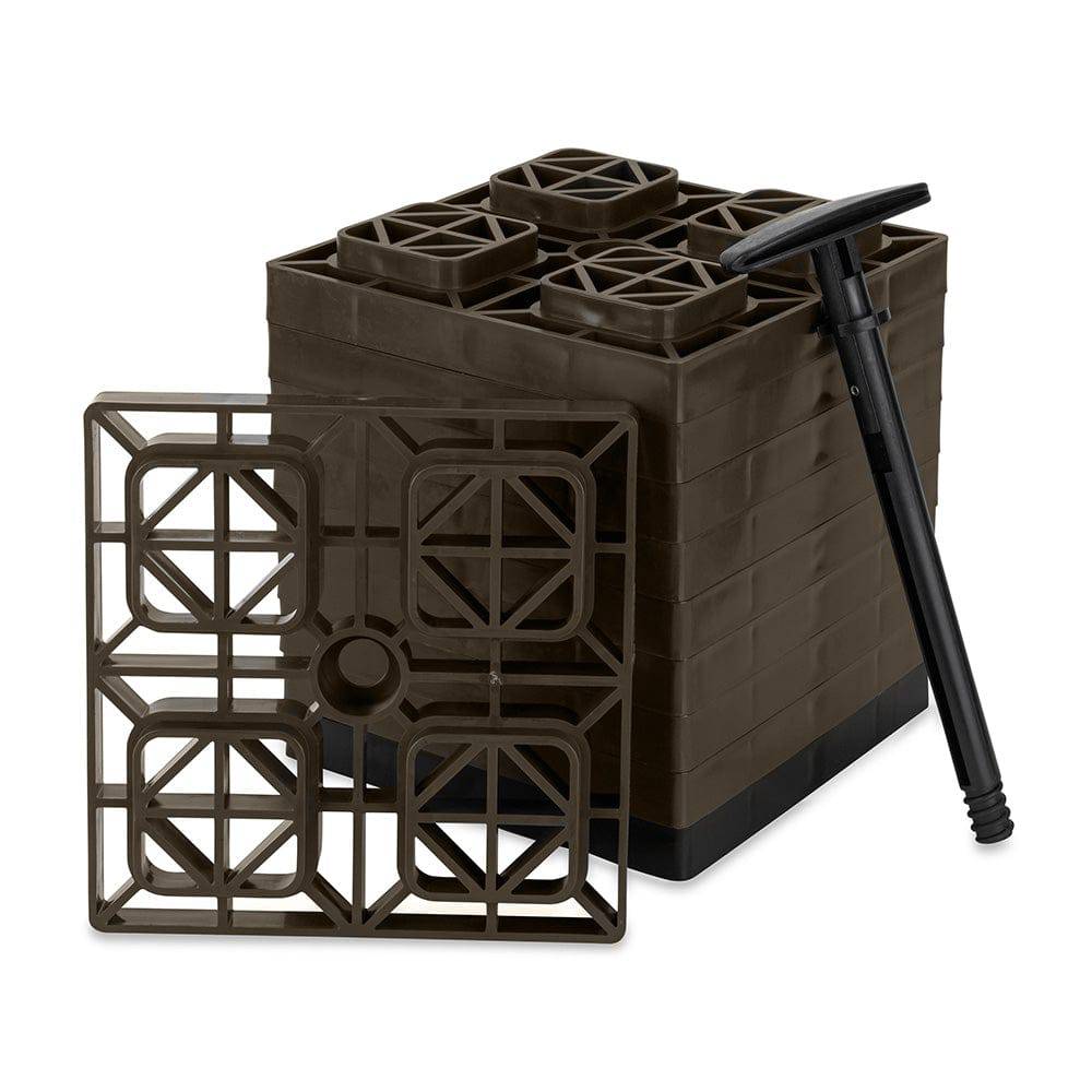 Camco FasTen Leveling Blocks w/T-Handle - 2x2 - Brown *10-Pack [44521] - Twin Screws Marine Service