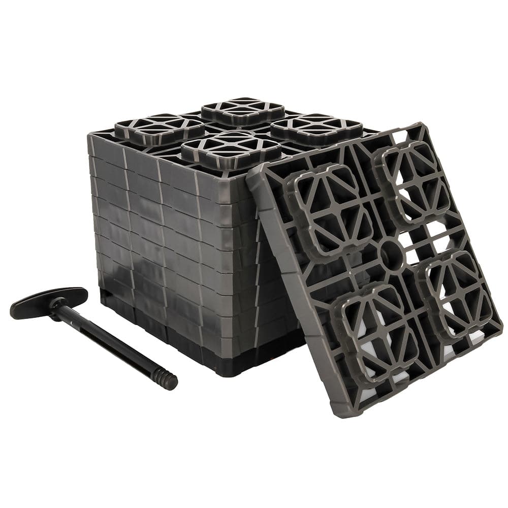 Camco FasTen Leveling Blocks XL w/T-Handle - 2x2 - Grey *10-Pack [44527] - Twin Screws Marine Service