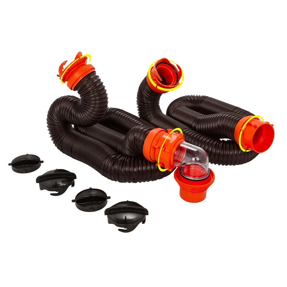 Camco RhinoFLEX 20 Sewer Hose Kit w/4 In 1 Elbow Caps [39741] - Twin Screws Marine Service