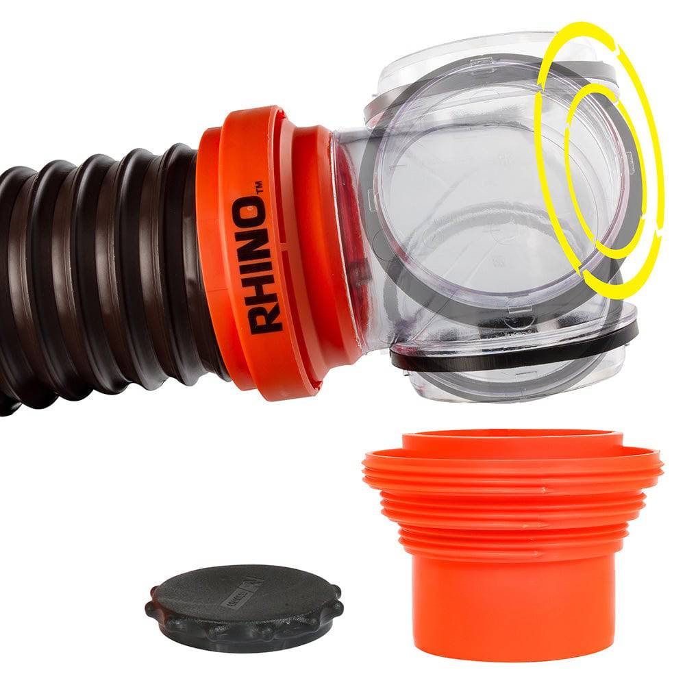 Camco RhinoFLEX 15 Sewer Hose Kit w/4 In 1 Elbow Caps [39761] - Twin Screws Marine Service