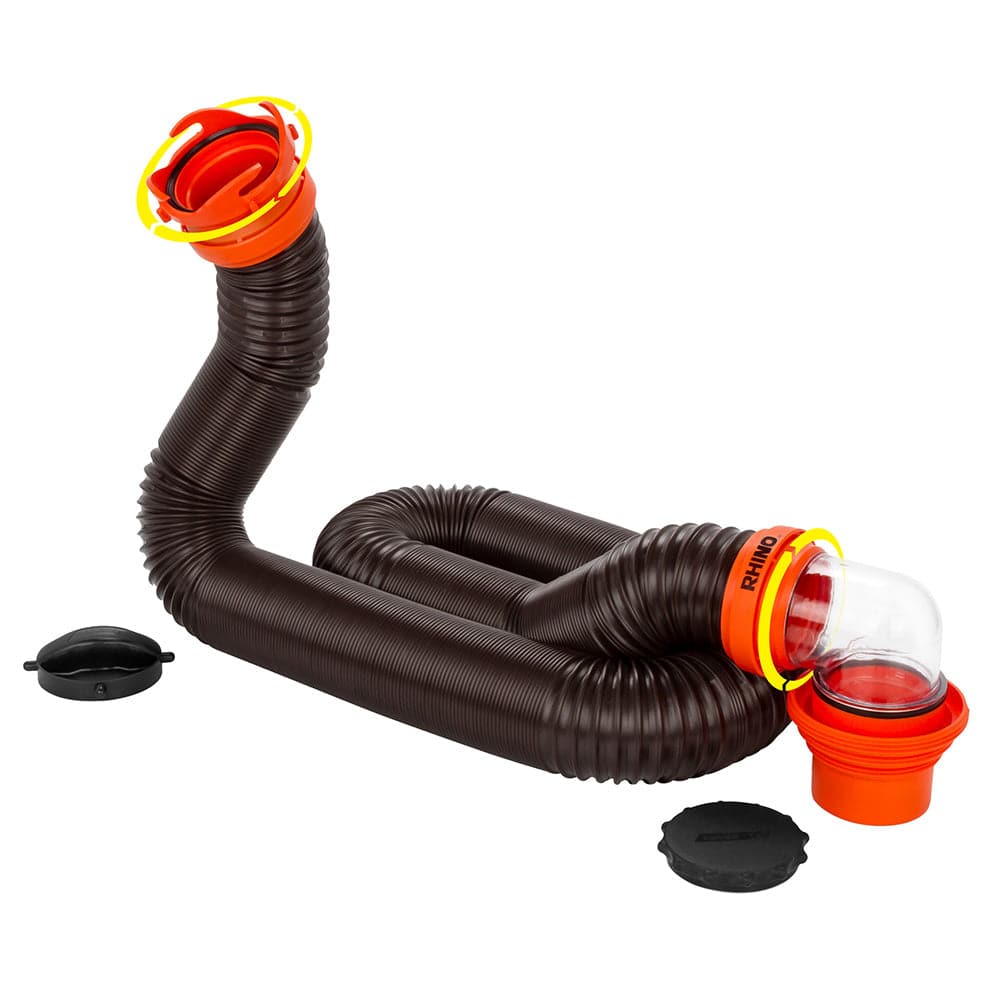 Camco RhinoFLEX 15 Sewer Hose Kit w/4 In 1 Elbow Caps [39761] - Twin Screws Marine Service