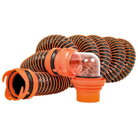 Camco RhinoEXTREME 15 Sewer Hose Kit w/ Swivel Fitting 4 In 1 Elbow Caps [39859] - Twin Screws Marine Service