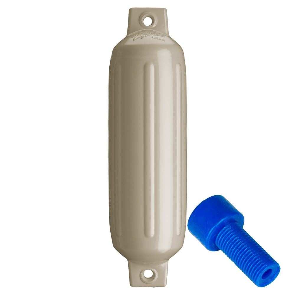 Polyform G-2 Twin Eye Fender 4.5" x 15.5" - Sand w/Adapter [G-2-SAND] - Twin Screws Marine Service