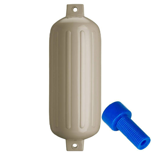 Polyform G-6 Twin Eye Fender 11" x 30" - Sand w/Adapter [G-6-SAND] - Twin Screws Marine Service