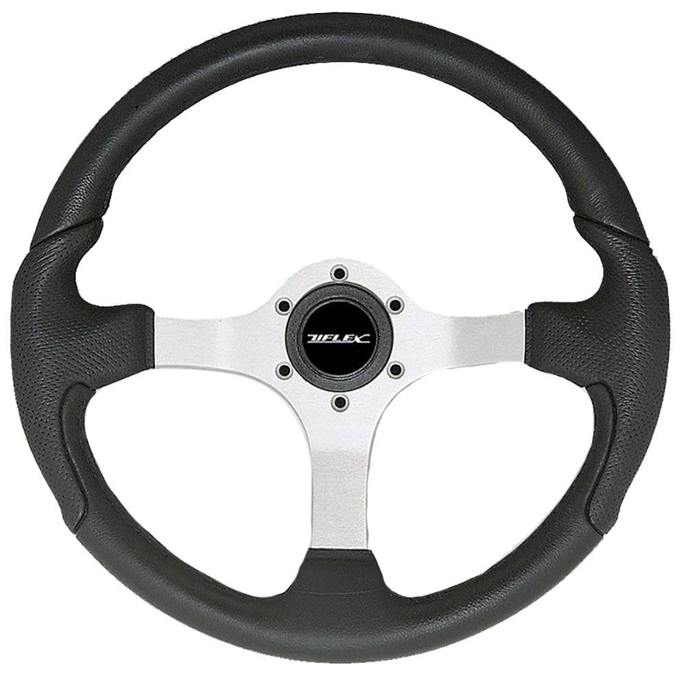 Uflex Nisida Steering Wheel 13.8" - Black Polyurethane Grip w/Black Aluminum Spokes [NISIDA-B/B] - Twin Screws Marine Service
