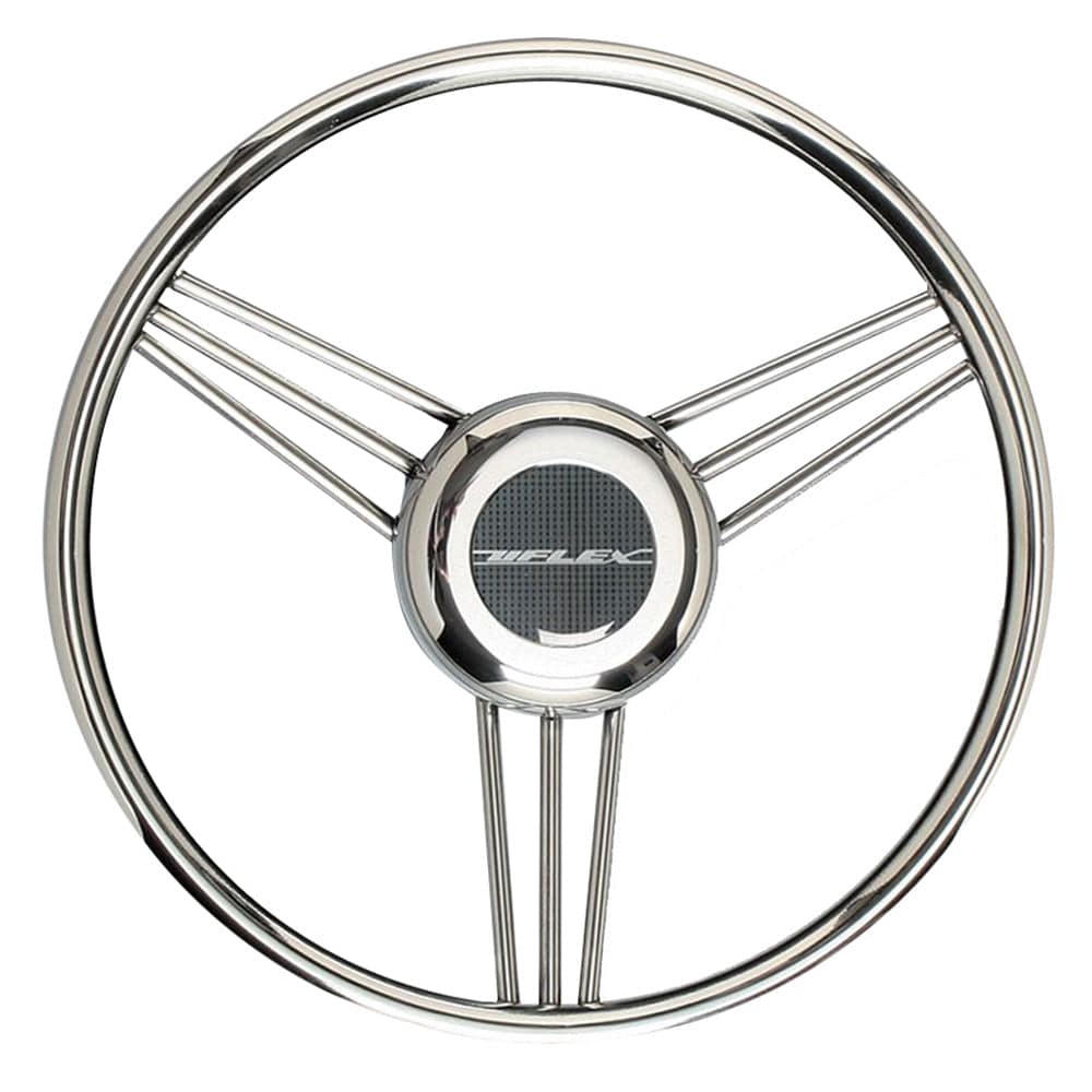 Uflex V27 13.8" Steering Wheel - Stainless Steel Grip  Spokes [V27] - Twin Screws Marine Service