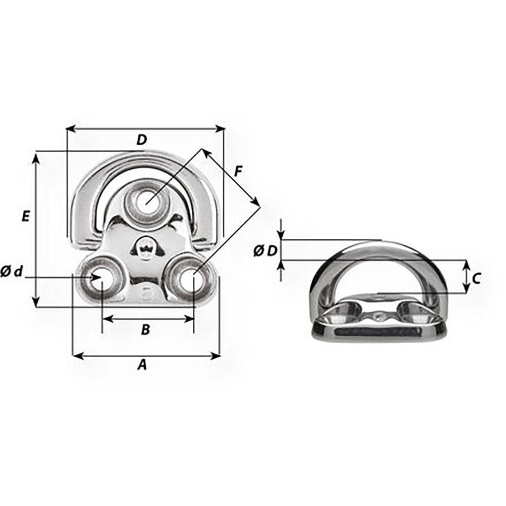 Wichard Folding Pad Eye - Diameter 15/64" [06604] - Twin Screws Marine Service