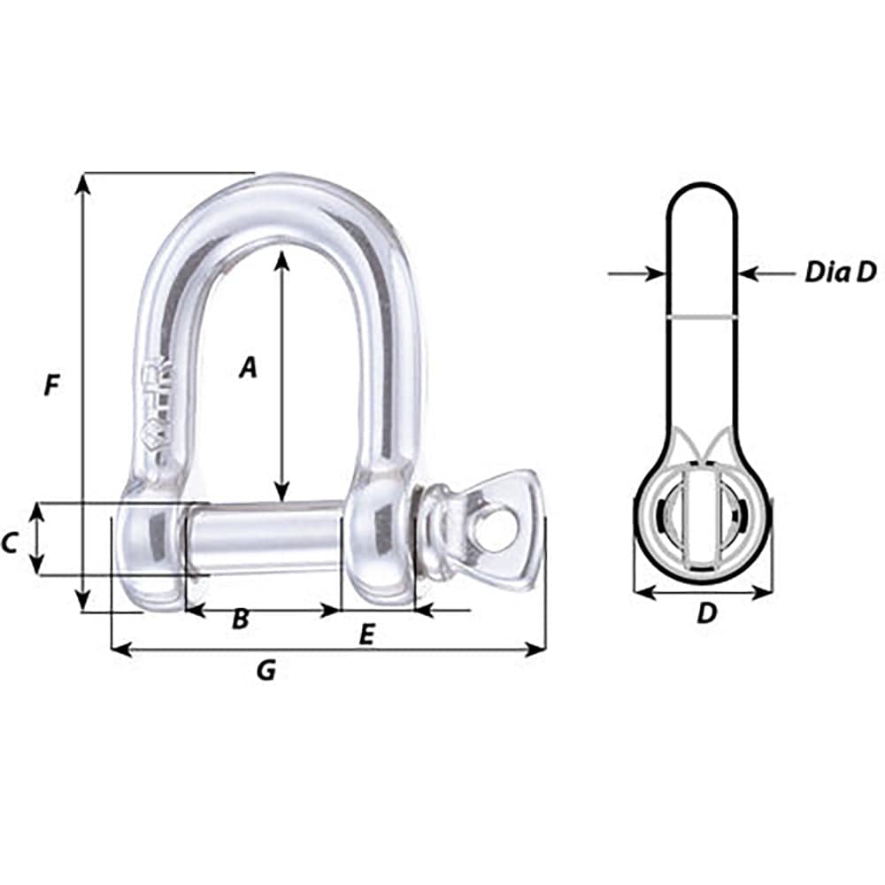 Wichard HR D Shackle - Diameter 15/64" [11203] - Twin Screws Marine Service
