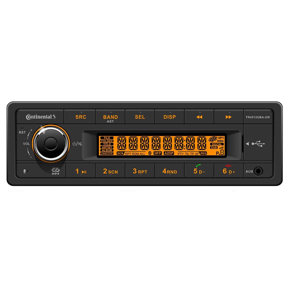 Continental Stereo w/AM/FM/BT/USB/PA System Capable - 12V [TR4512UBA-OR] - Twin Screws Marine Service