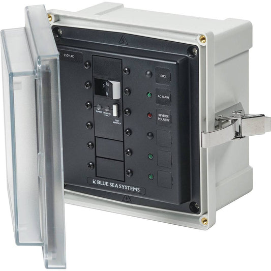 Blue Sea 3121 - SMS Panel Enclosure w/ELCI (16A)  3 Blanks - 230V AC [3121] - Twin Screws Marine Service