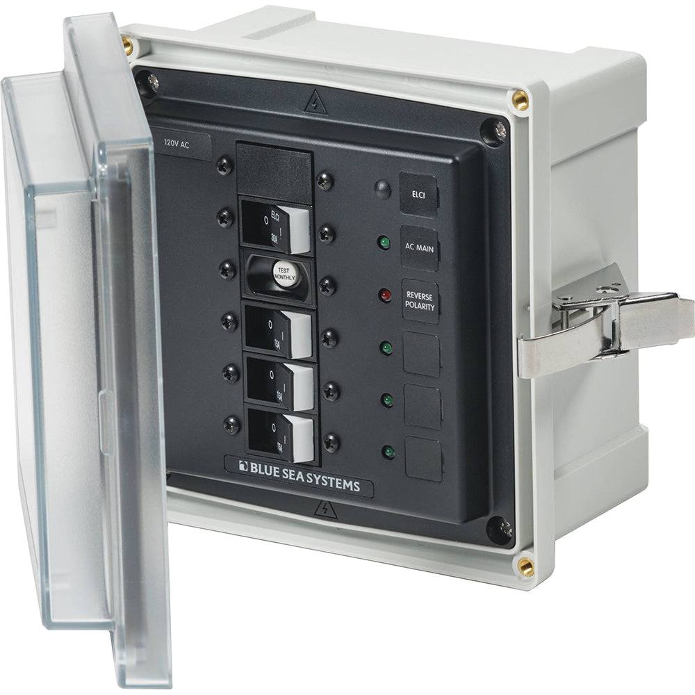 Blue Sea 3128 - SMS Panel Enclosure w/ELCI (30A)  3 Branch (15A) - 120V AC [3128] - Twin Screws Marine Service