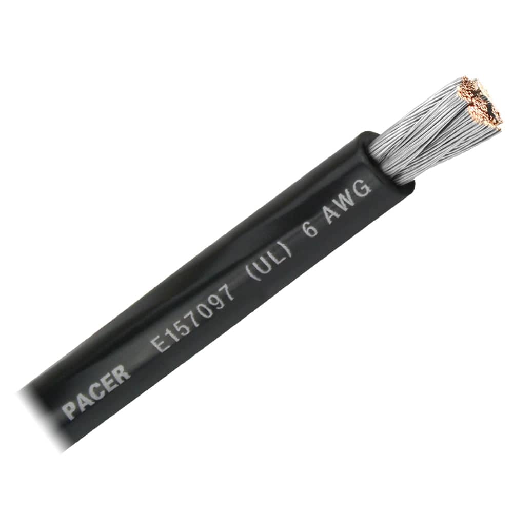Pacer Black 6 AWG Battery Cable - Sold By The Foot [WUL6BK-FT] - Twin Screws Marine Service