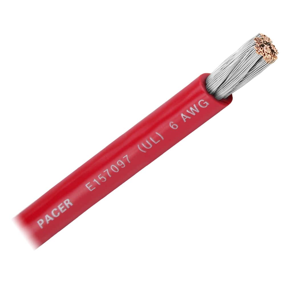 Pacer Red 6 AWG Battery Cable - Sold By The Foot [WUL6RD-FT] - Twin Screws Marine Service