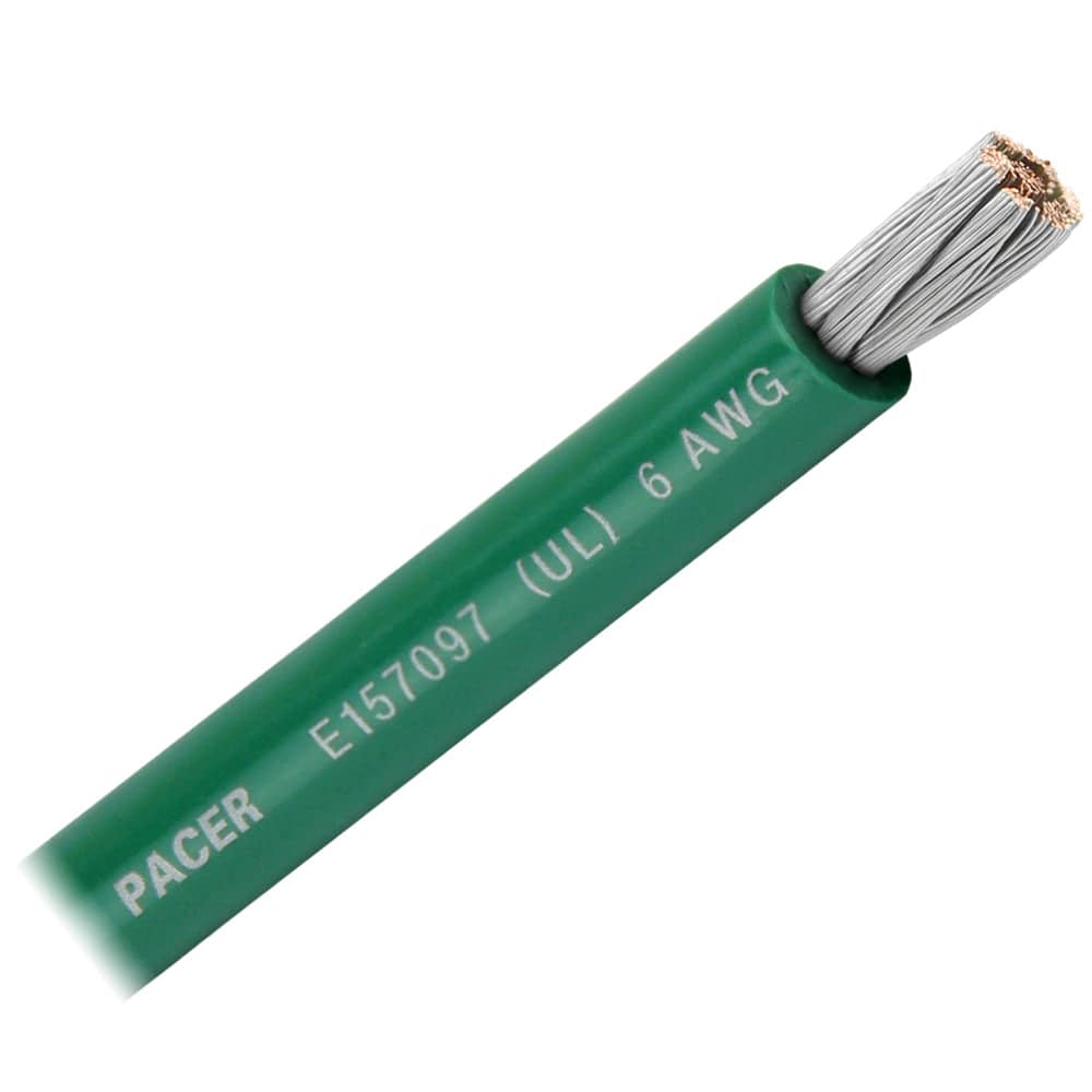 Pacer Green 6 AWG Battery Cable - Sold By The Foot [WUL6GN-FT] - Twin Screws Marine Service