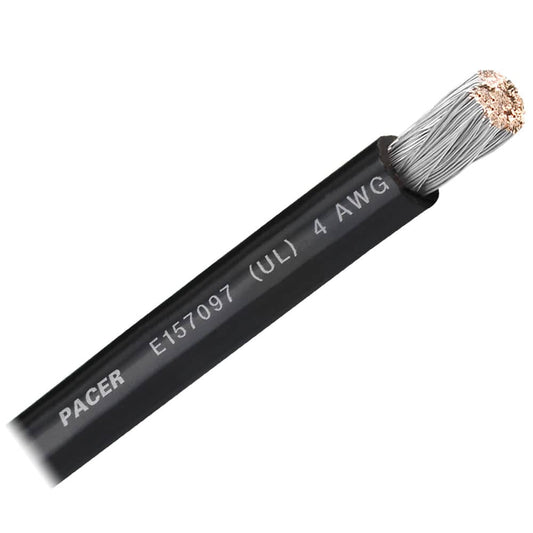 Pacer Black 4 AWG Battery Cable - Sold By The Foot [WUL4BK-FT] - Twin Screws Marine Service