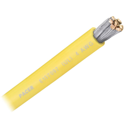 Pacer Yellow 4 AWG Battery Cable - Sold By The Foot [WUL4YL-FT] - Twin Screws Marine Service