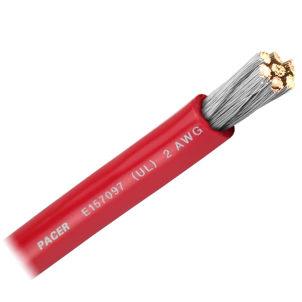 Pacer Red 2 AWG Battery Cable - Sold By The Foot [WUL2RD-FT] - Twin Screws Marine Service