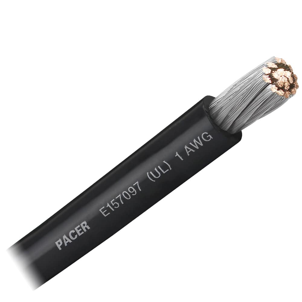 Pacer Black 1 AWG Battery Cable - Sold By The Foot [WUL1BK-FT] - Twin Screws Marine Service