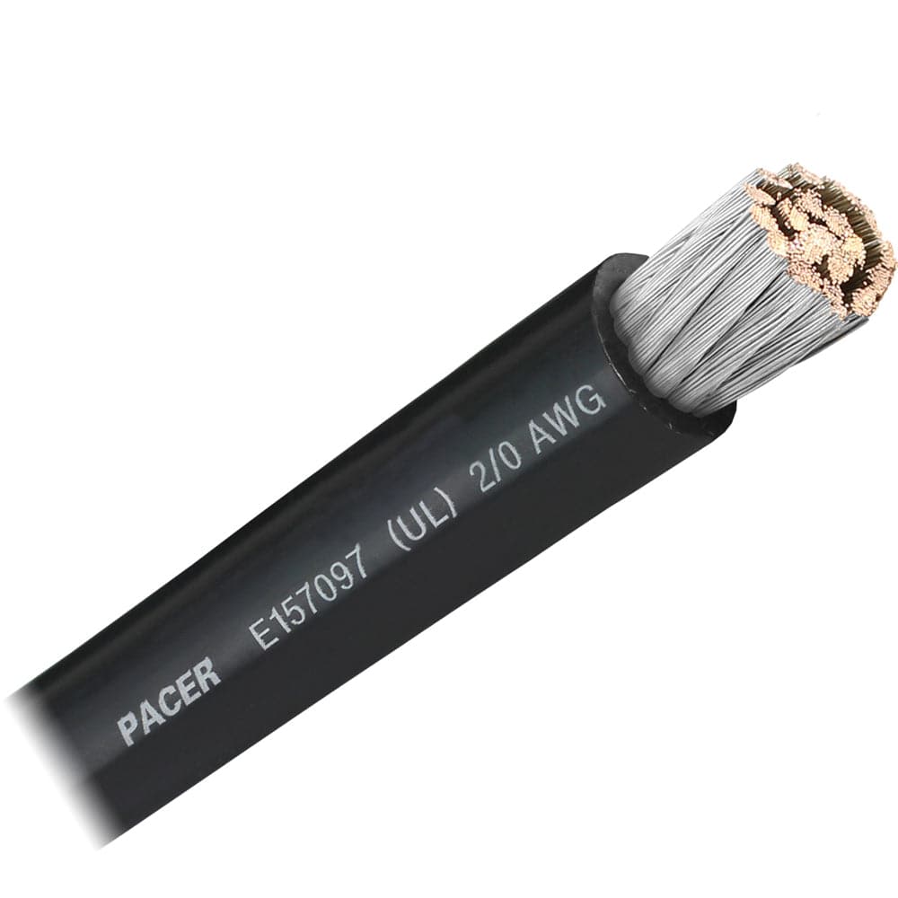 Pacer Black 2/0 AWG Battery Cable - Sold By The Foot [WUL2/0BK-FT] - Twin Screws Marine Service