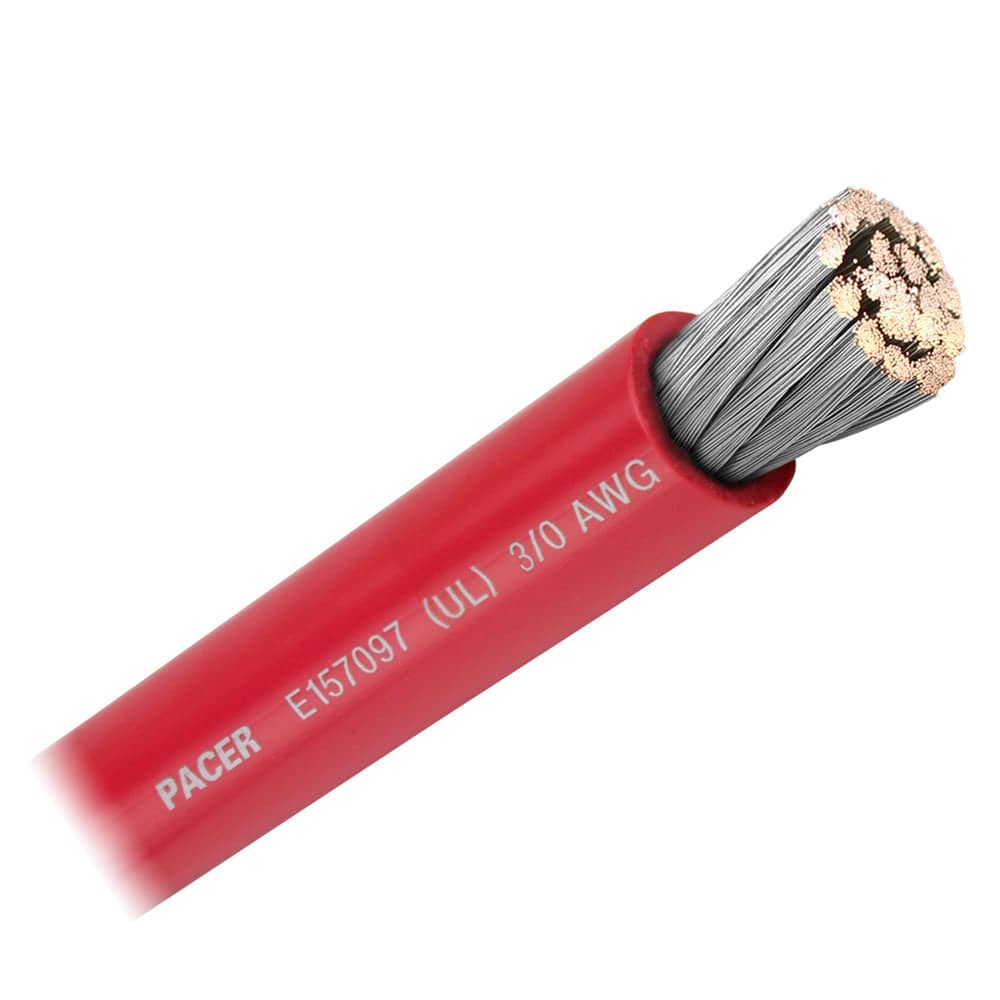 Pacer Red 3/0 AWG Battery Cable - Sold By The Foot [WUL3/0RD-FT] - Twin Screws Marine Service