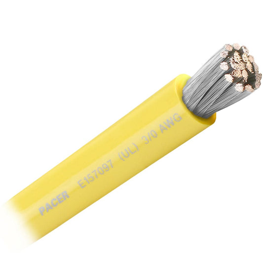 Pacer Yellow 3/0 AWG Battery Cable - Sold By The Foot [WUL3/0YL-FT] - Twin Screws Marine Service