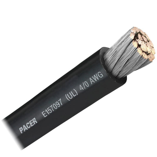 Pacer Black 4/0 AWG Battery Cable - Sold By The Foot [WUL4/0BK-FT] - Twin Screws Marine Service