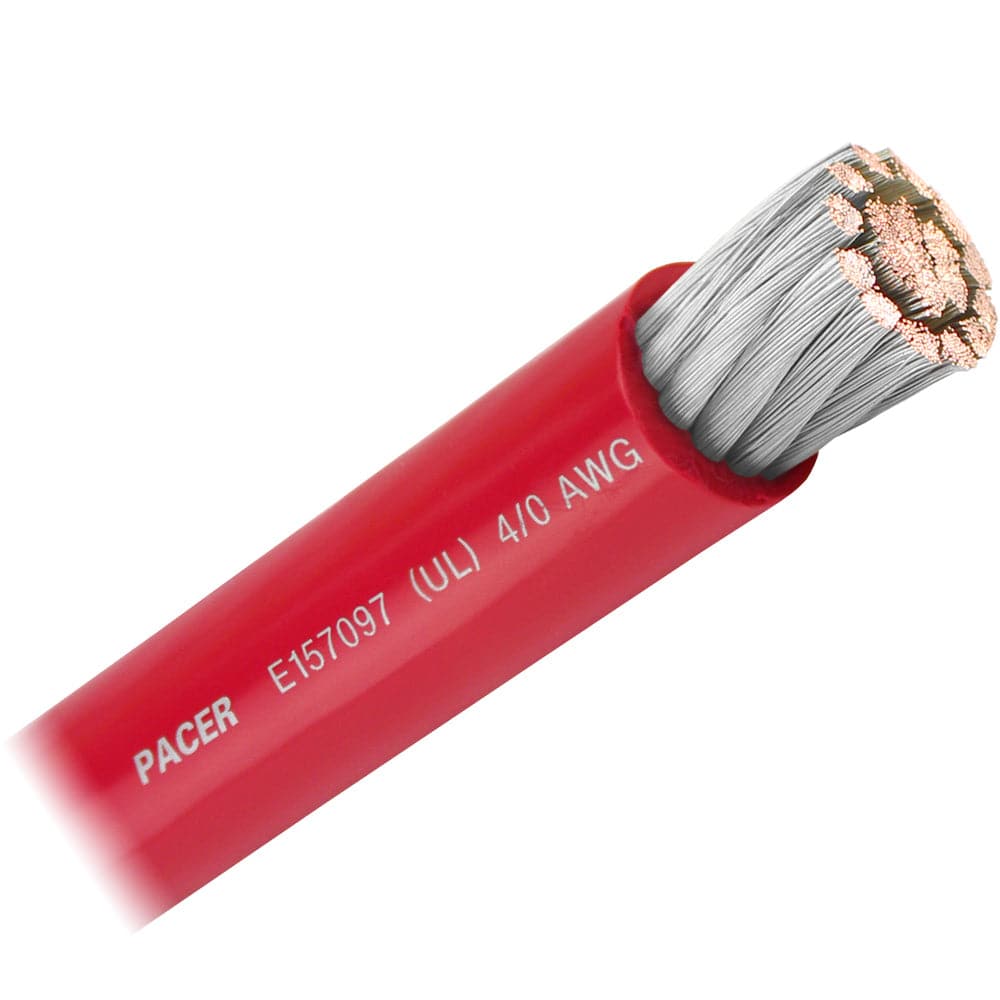 Pacer Red 4/0 AWG Battery Cable - Sold By The Foot [WUL4/0RD-FT] - Twin Screws Marine Service