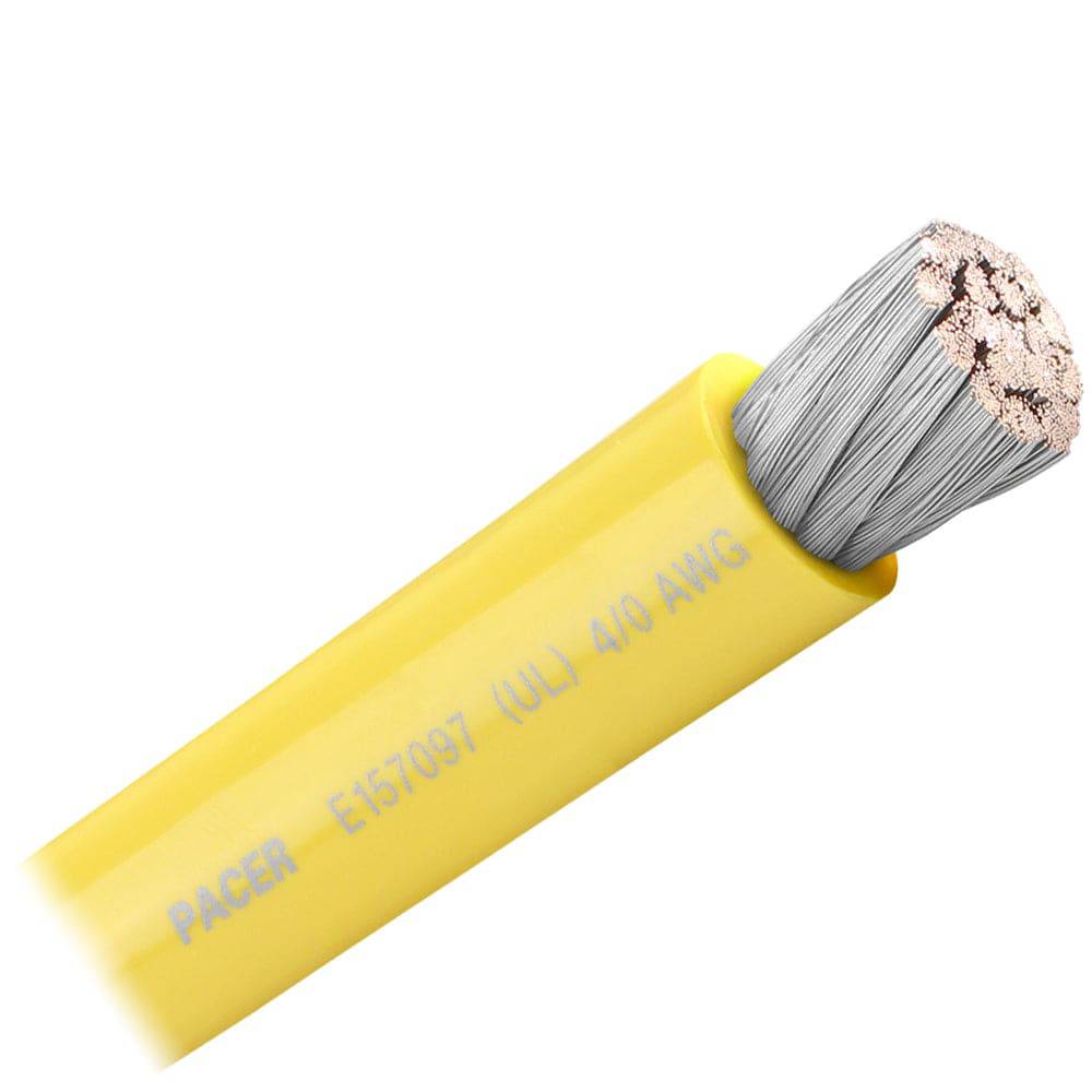 Pacer Yellow 4/0 AWG Battery Cable - Sold By The Foot [WUL4/0YL-FT] - Twin Screws Marine Service