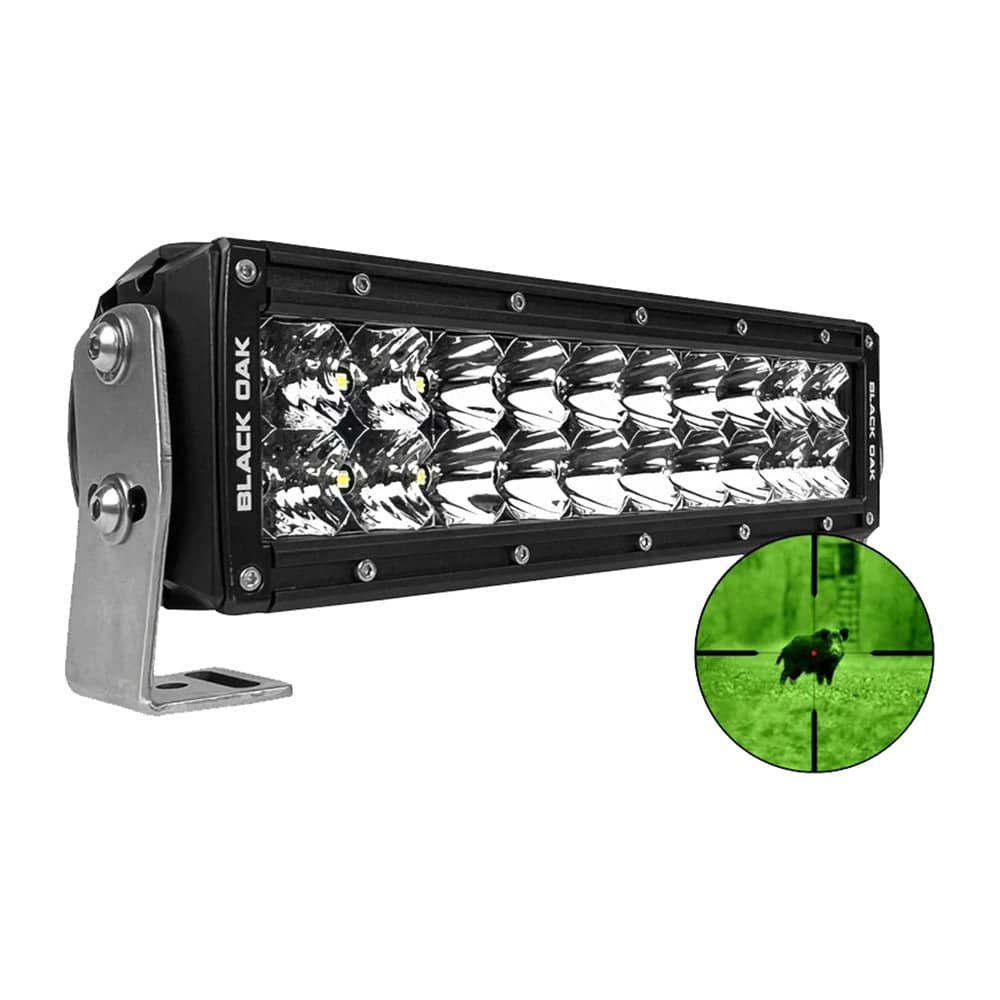 Black Oak Pro Series 3.0 10" 850nm Infrared Double Row LED Light Bar - Combo Optics - Black Housing [10IR-850] - Twin Screws Marine Service