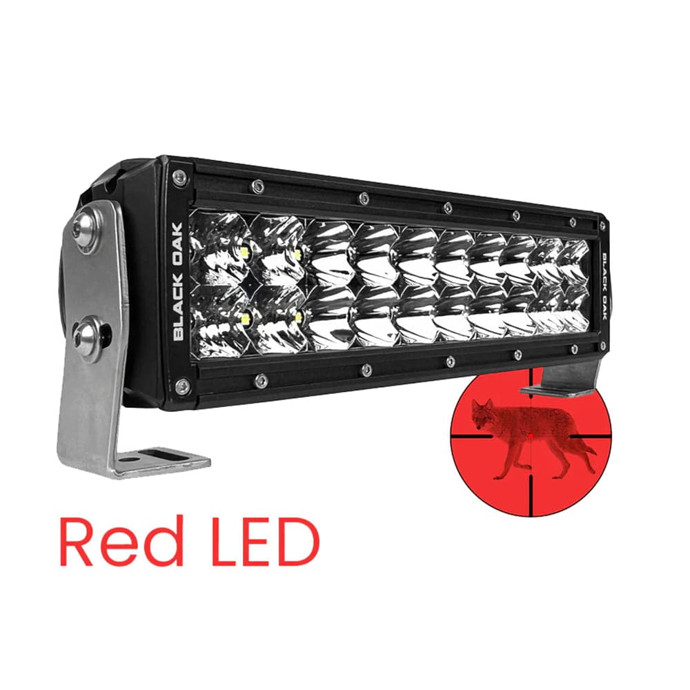 Black Oak 10" Red LED Predator Hunting Light Bar - Combo Optics - Black Housing - Pro Series 3.0 [10R-D3OS] - Twin Screws Marine Service