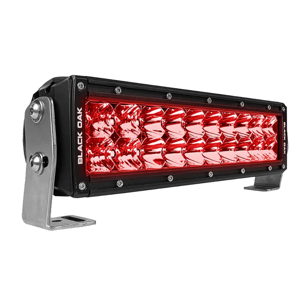 Black Oak 10" Red LED Predator Hunting Light Bar - Combo Optics - Black Housing - Pro Series 3.0 [10R-D3OS] - Twin Screws Marine Service