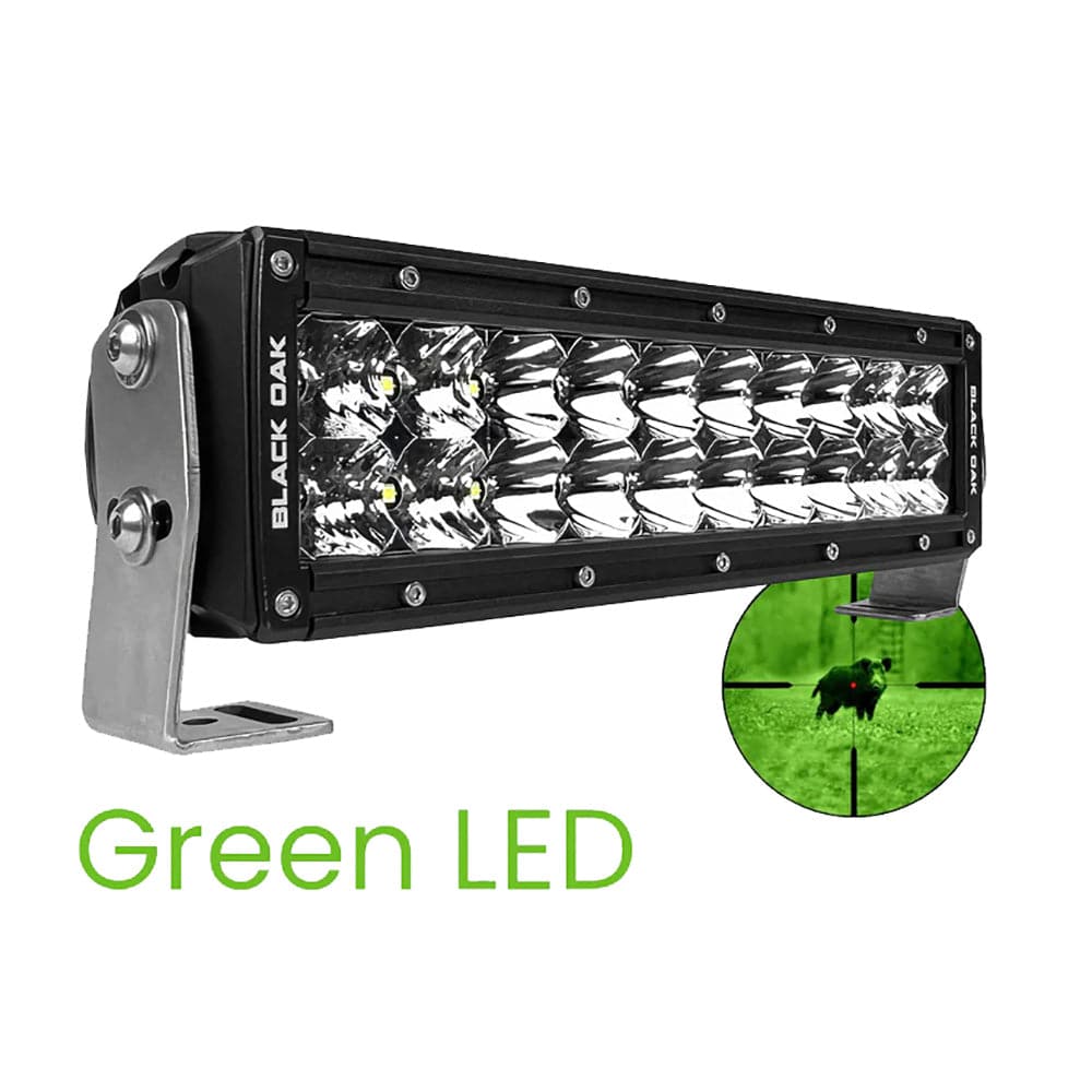 Black Oak 10" Green LED Hog Hunting Light Bar - Combo Optics - Black Housing - Pro Series 3.0 [10G-D3OS] - Twin Screws Marine Service