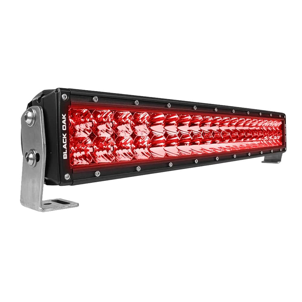 Black Oak 20" Curved Double Row Red LED Predator Hunting Light Bar - Combo Optics - Black Housing - Pro Series 3.0 [20CR-D3OS] - Twin Screws Marine Service