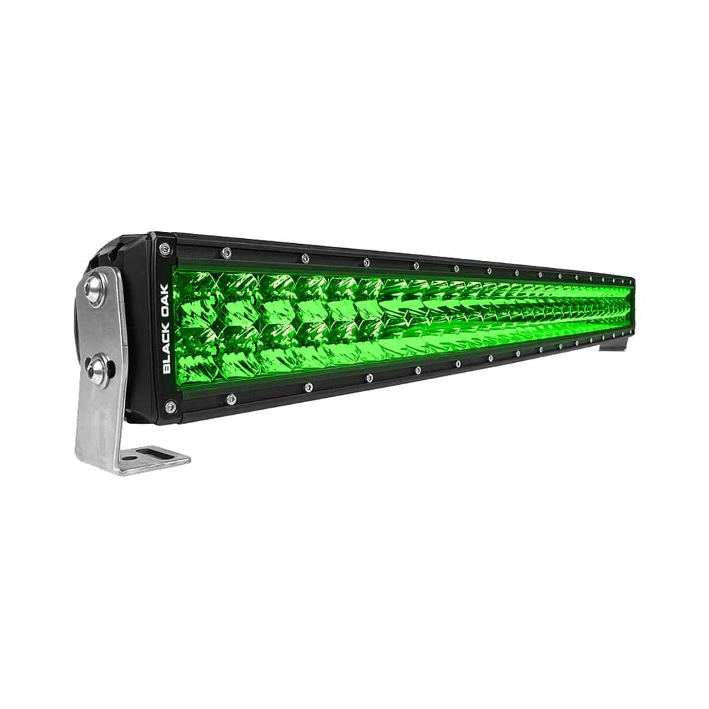 Black Oak 30" Curved Double Row Green LED Hog Hunting Light Bar - Combo Optics - Black Housing - Pro Series 3.0 [30CG-D3OS] - Twin Screws Marine Service