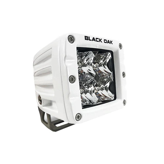 Black Oak 2" Marine LED Pod Light - Flood Optics - White Housing - Pro Series 3.0 [2FM-POD10CR] - Twin Screws Marine Service