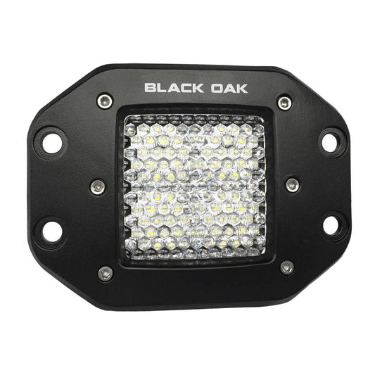 Black Oak 2" Flush Mount LED Pod Light - Flood Optics - Black Housing - Pro Series 3.0 [2F-FPOD10CR] - Twin Screws Marine Service