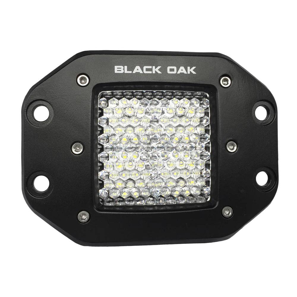 Black Oak 2" Flush Mount LED Pod Light - Diffused Optics - Black Housing - Pro Series 3.0 [2D-FPOD10CR] - Twin Screws Marine Service