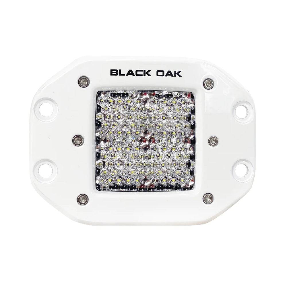 Black Oak 2" Marine Flush Mount LED Pod Light - Diffused Optics - White Housing - Pro Series 3.0 [2DM-FPOD10CR] - Twin Screws Marine Service